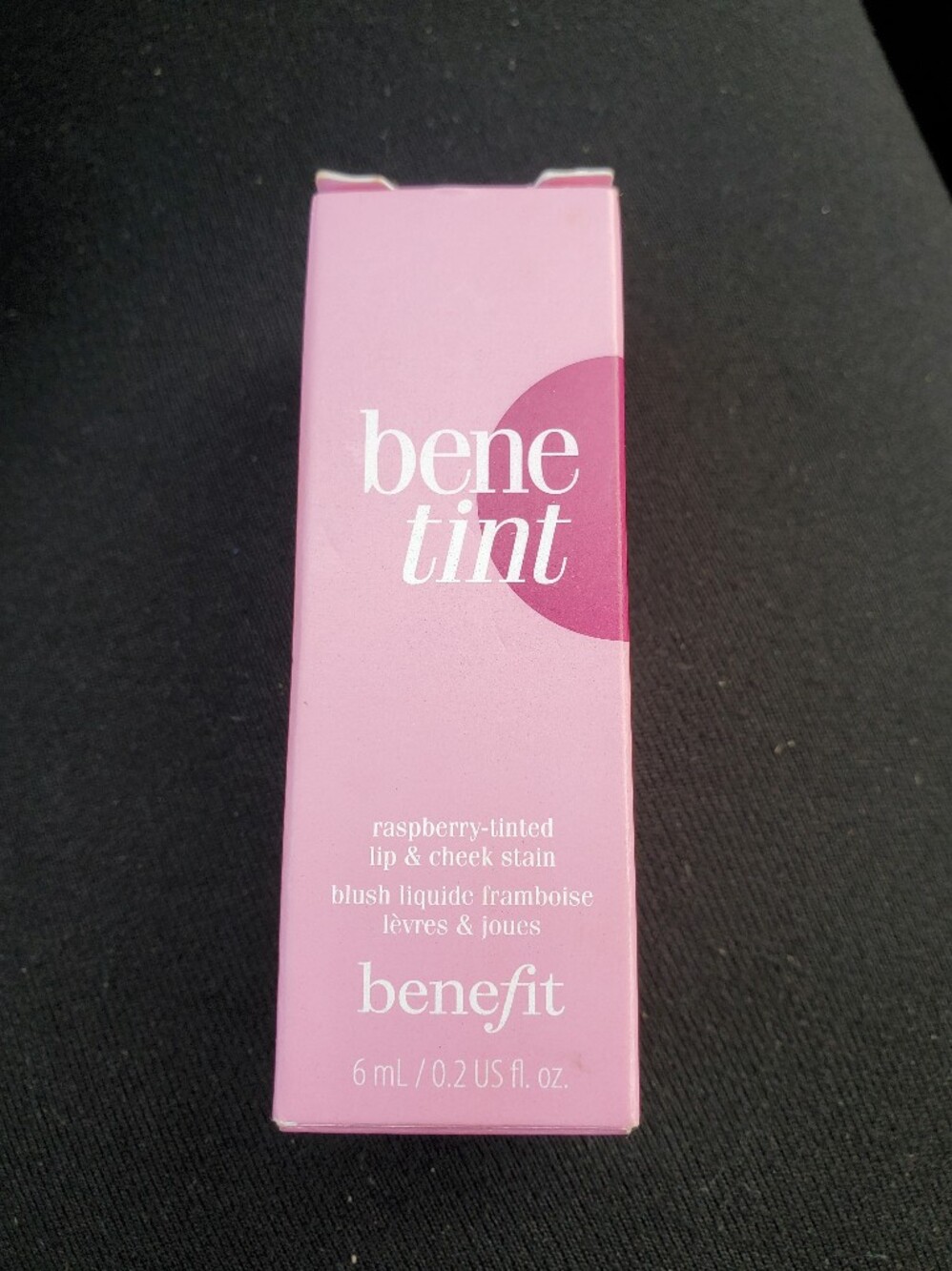Benefit Bene Tint Raspberry Lip & Cheek Stain - Light Pink Packaging